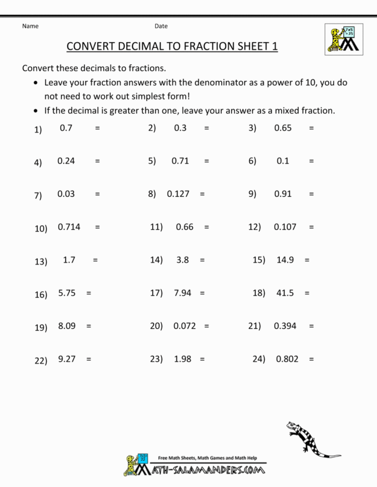 Decimals Worksheets Grade 6 — db-excel.com