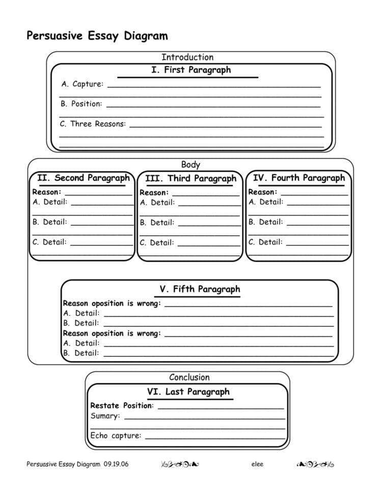 015 Research Paper Persuasive Essay Outline Worksheet For