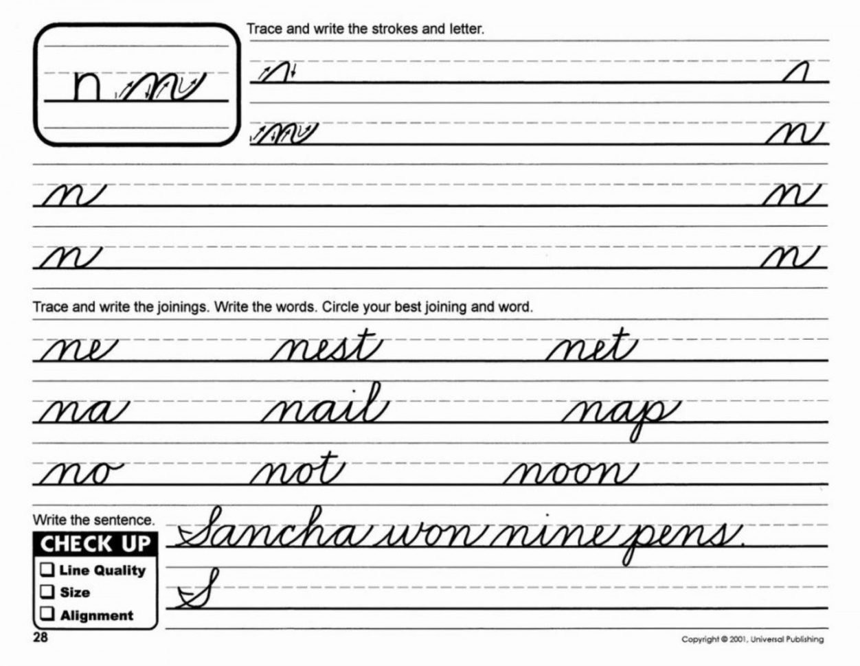 016 Printable Cursive Words Practice Writing Sheets Custom