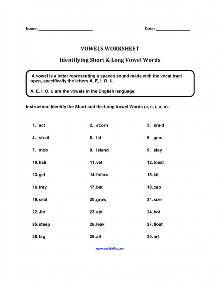 Mark The Vowels Worksheet — db-excel.com