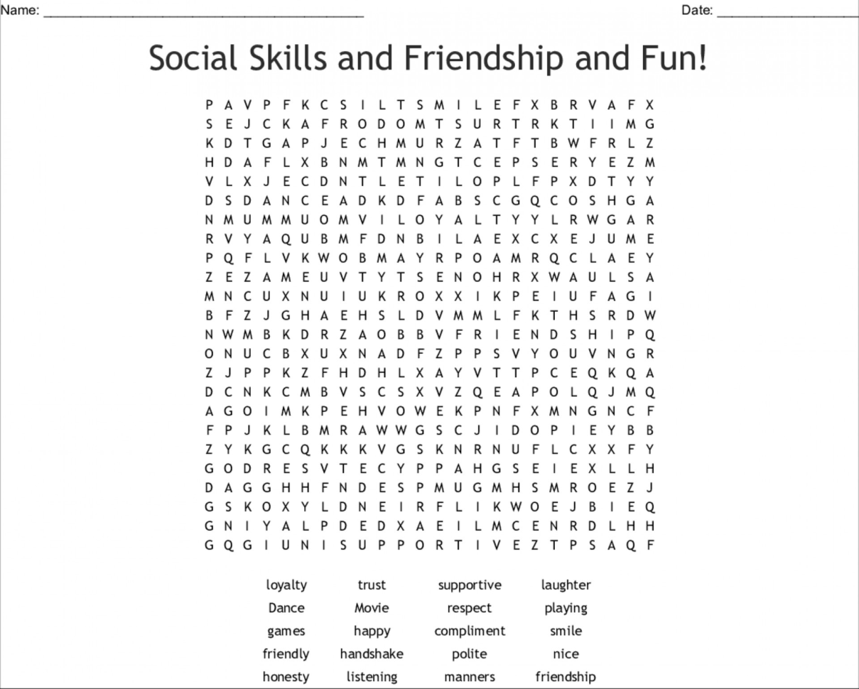 018 Social Skills And Friendship Fun 4889 Word Search Maker