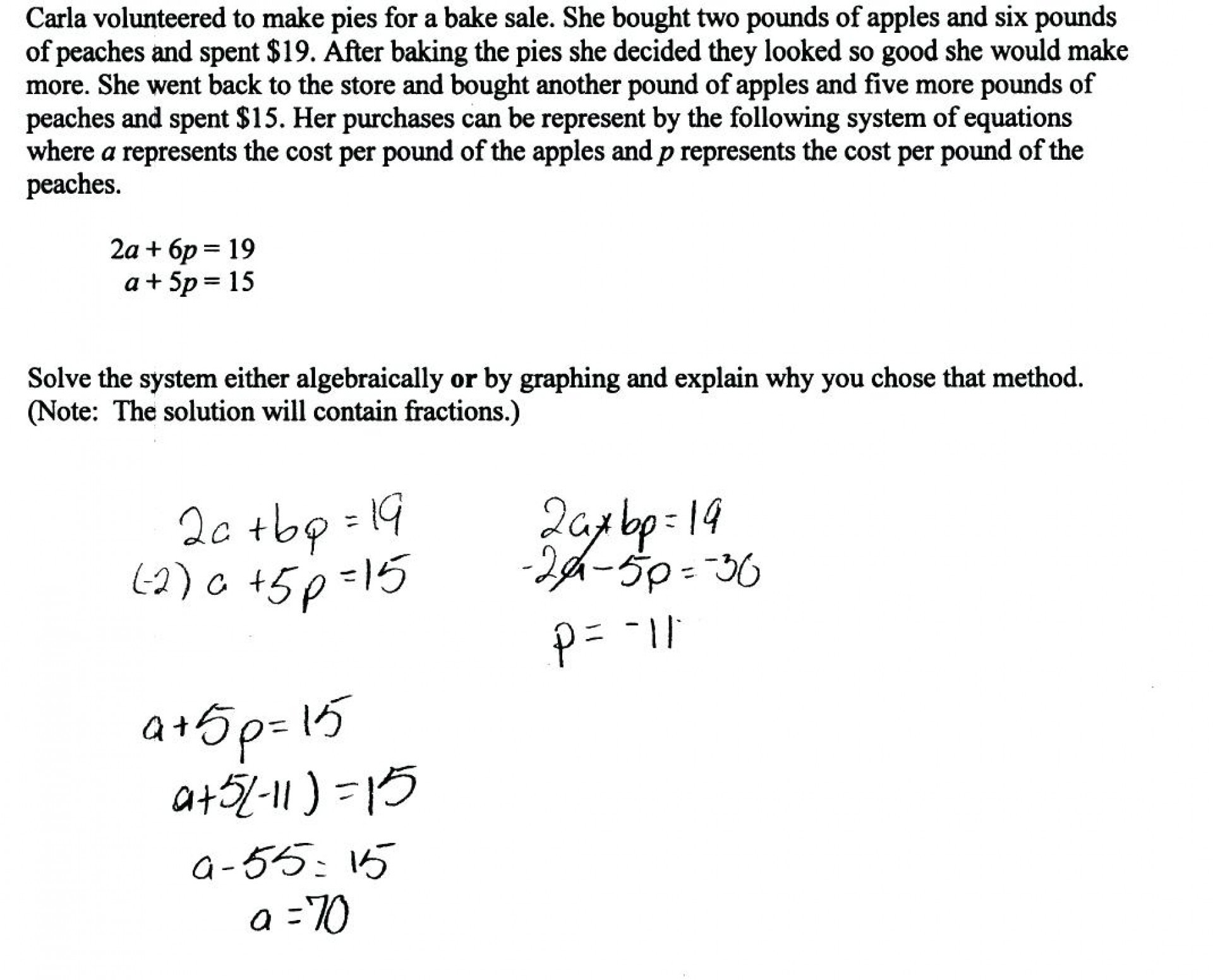 Elimination System Of Equations Worksheet