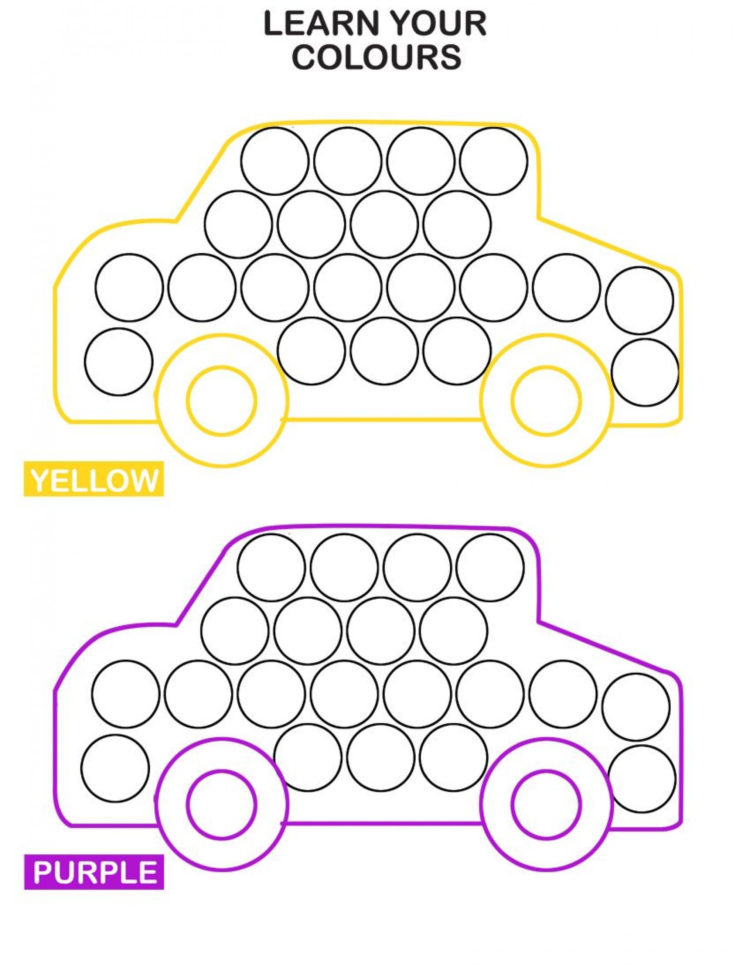 018 Worksheet Learn Colors With Cars Do Dot Transportation