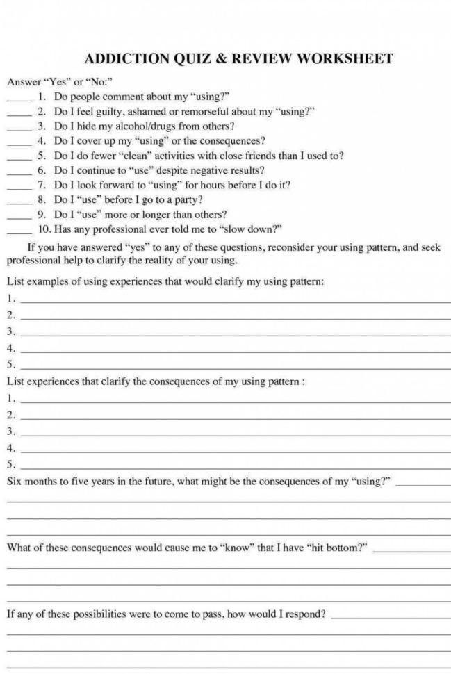 019 Plan  Relapse Prevention Awesome Worksheet