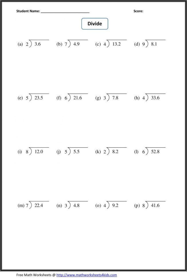 020 Multiplying Whole Numbers And Decimals Worksheets