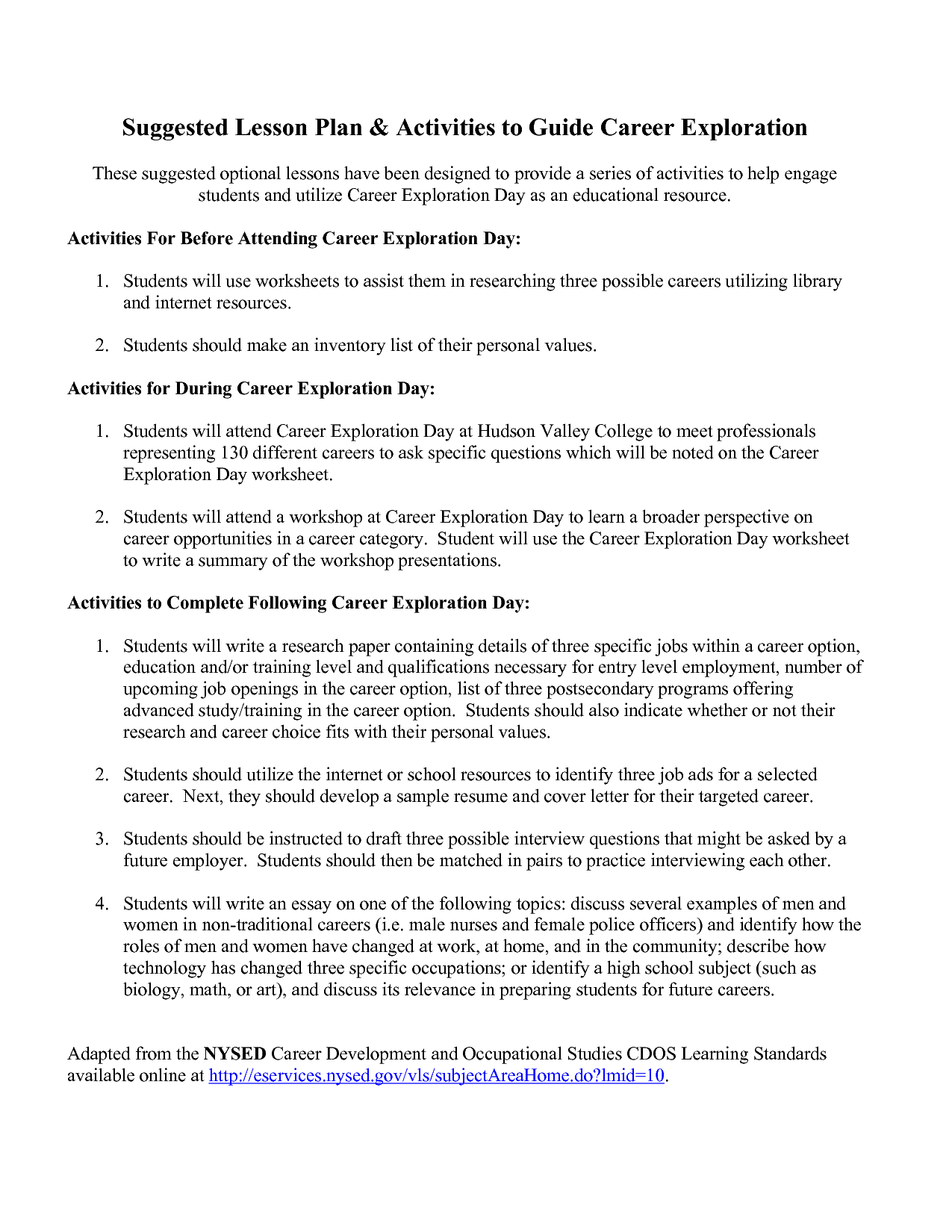 020 Research Paper Career Exploration Example Worksheets