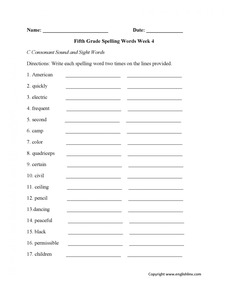 021 3Rd Grade Spelling Words Printable Word Brilliant Ideas
