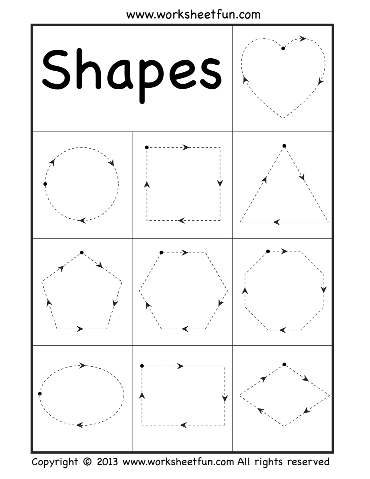 021 Worksheet Shape Tracing Homeschoolingtterns