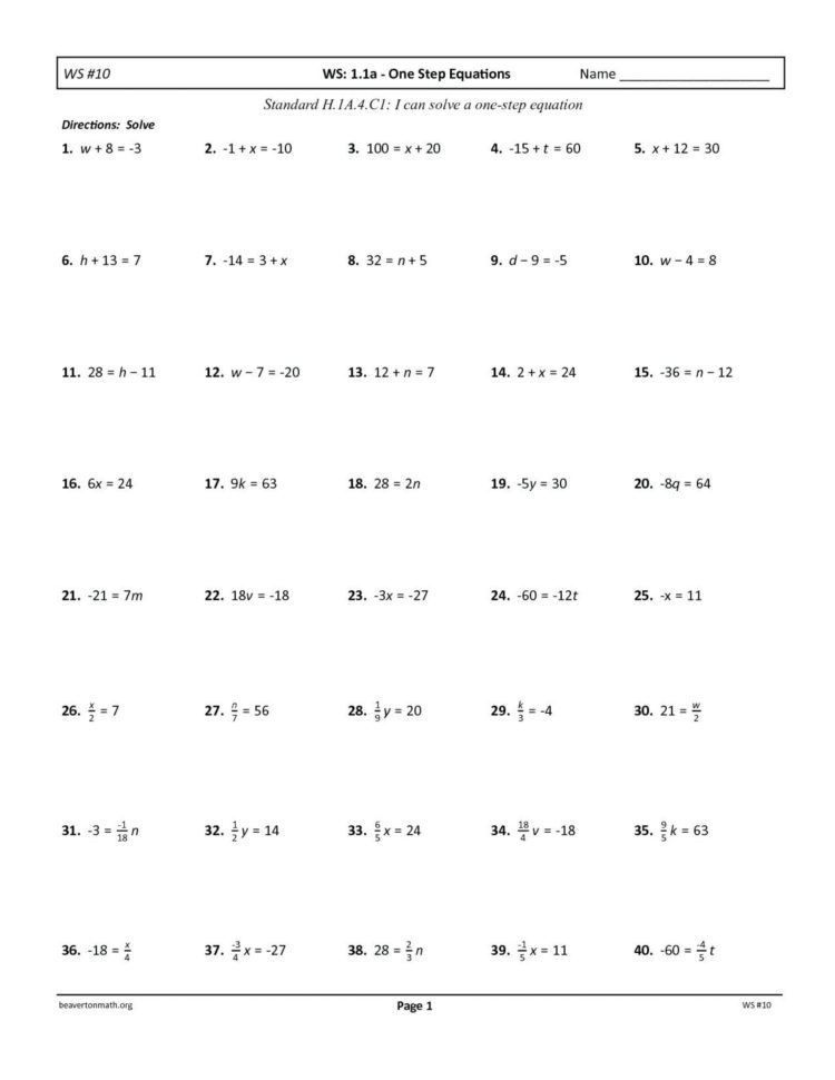 024 Math Worksheets Grades Year Maths Pdf Solving Two Step