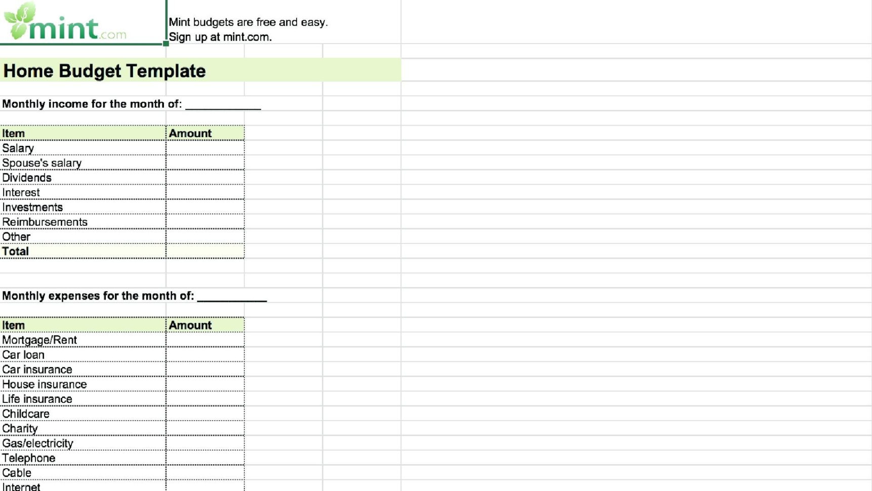 024 Monthly Household Budget Worksheet Basic Home