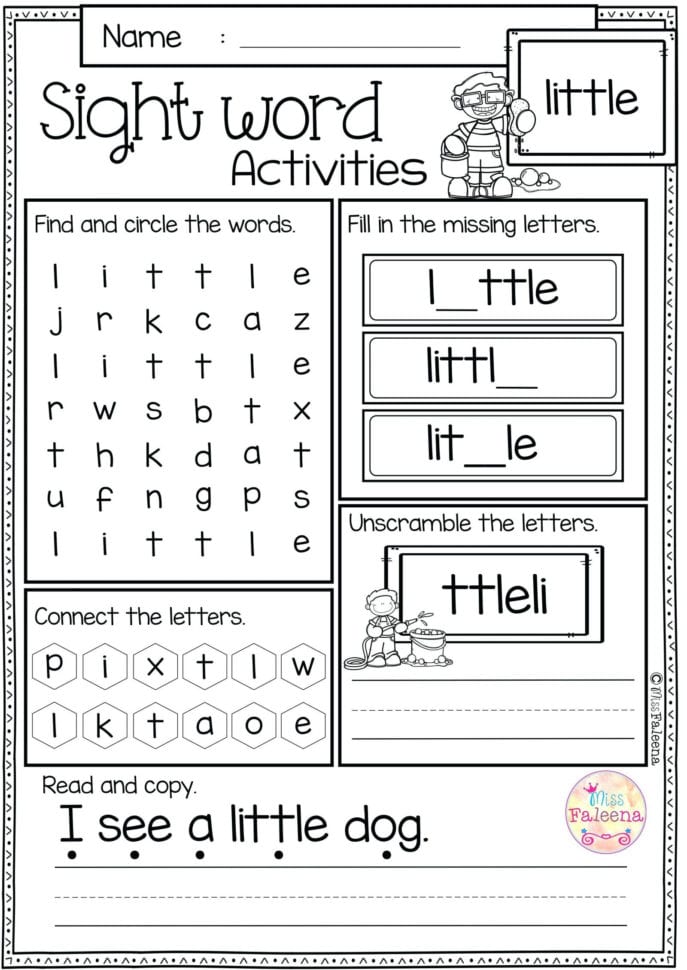 024 Pre K Sights Worksheets Karenlynndixon Info Kindergarten