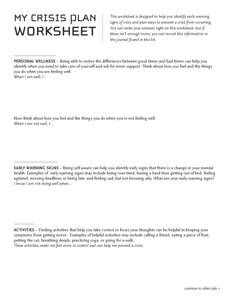 025 Wellness Recovery Action Plan Worksheet Full Size Of