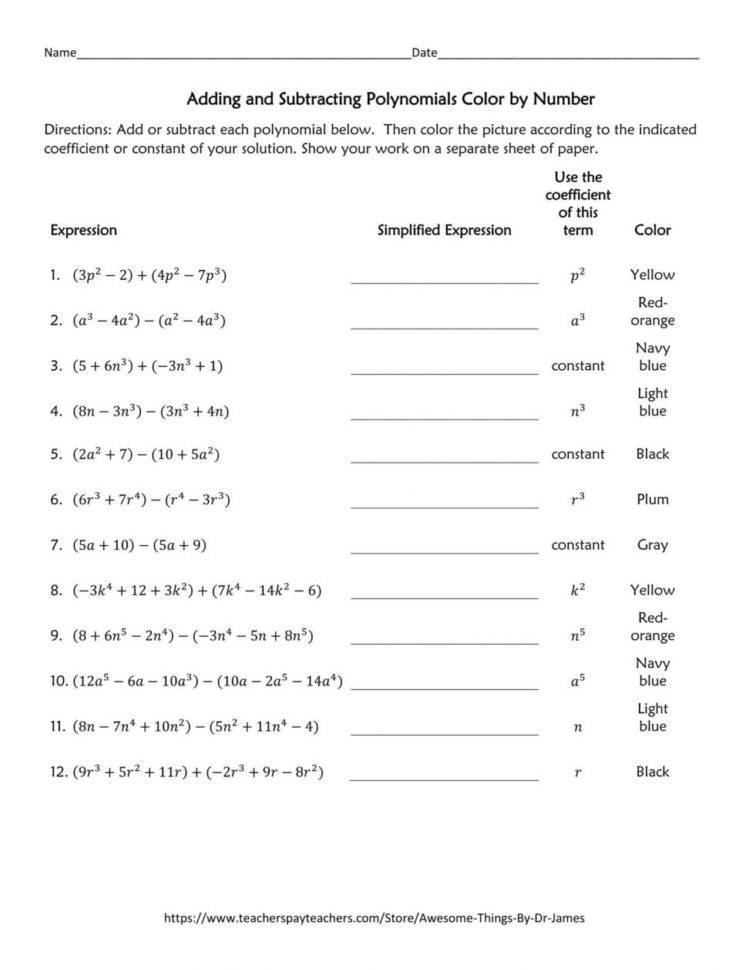 Adding And Subtracting Polynomials Worksheet Db Excel Com   026 Adding And Subtracting Polynomials Coloring Worksheet 3 749x970 