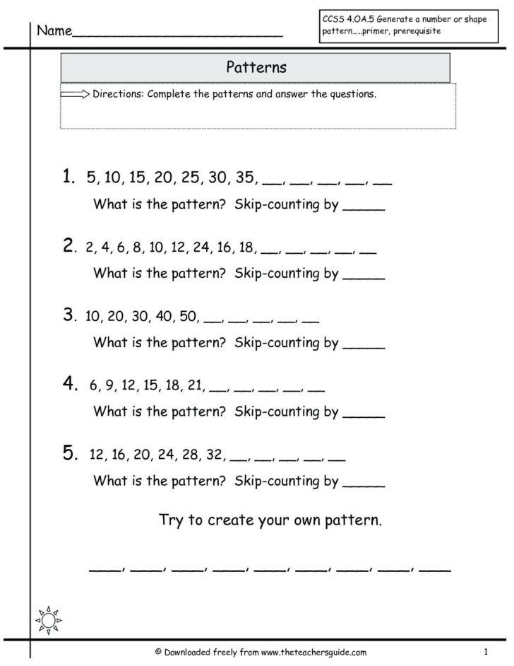 Growing Patterns Worksheets