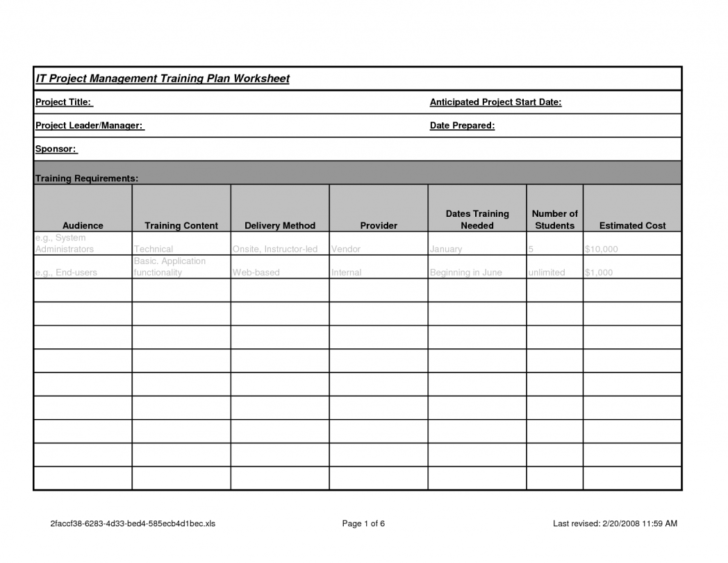 Project Planning Worksheet Template — db-excel.com