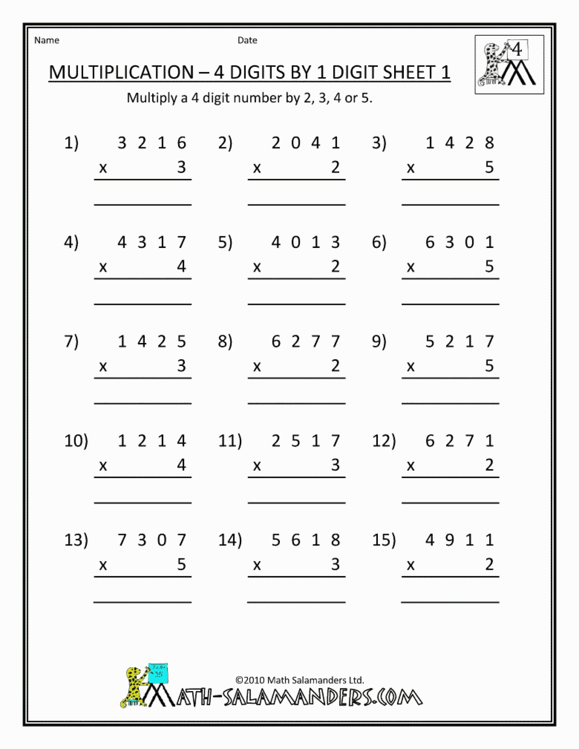 031 Free Printable Double Digit Multiplication Word Problems