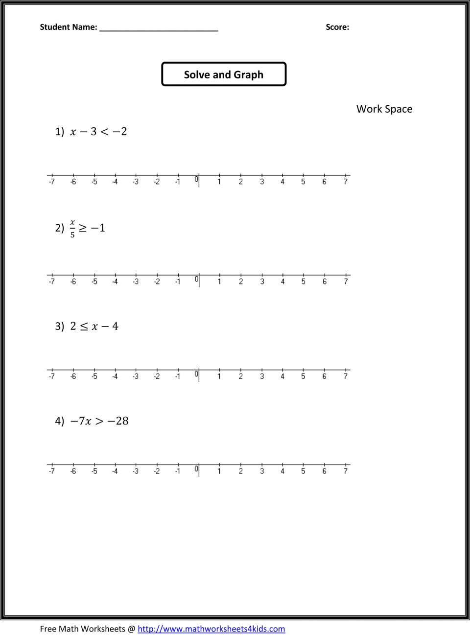 free printable fun math worksheets for 7th grade