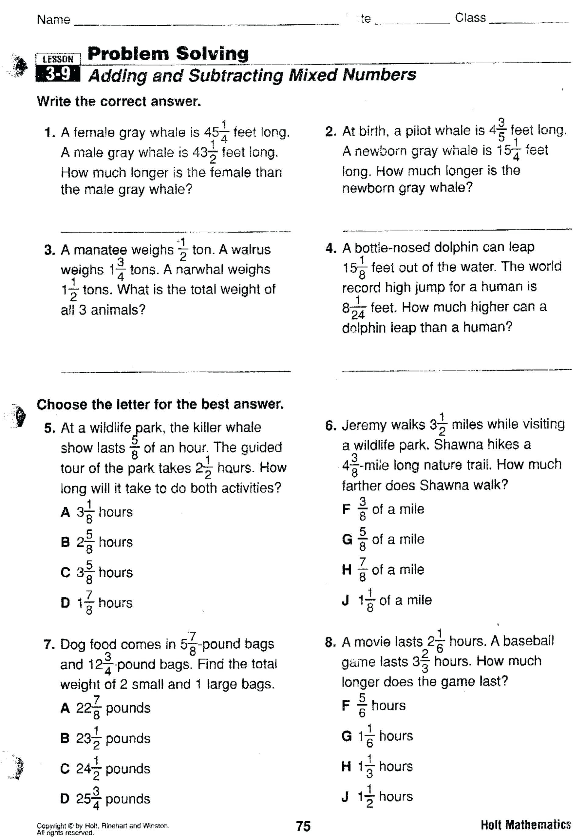 033 Free Printable 7Th Grade Math Word Problems For Graders