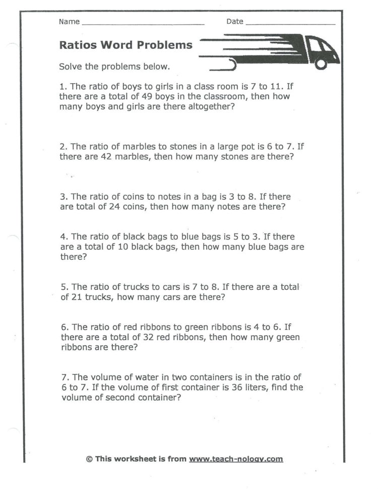 033 Maths Ratios Problems 6Th Grade Math Ideas Of Word