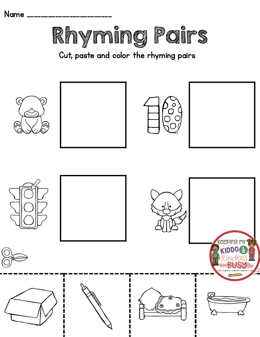 033 Rhyming Kindergarten Worksheets Worksheet Words That Rhyme With