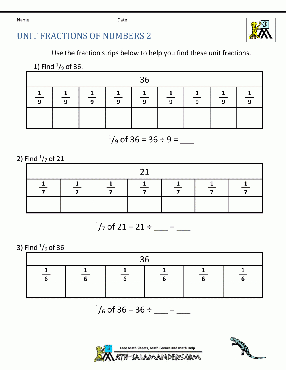 Free Fraction Number Line Worksheets 3Rd Grade Db excel