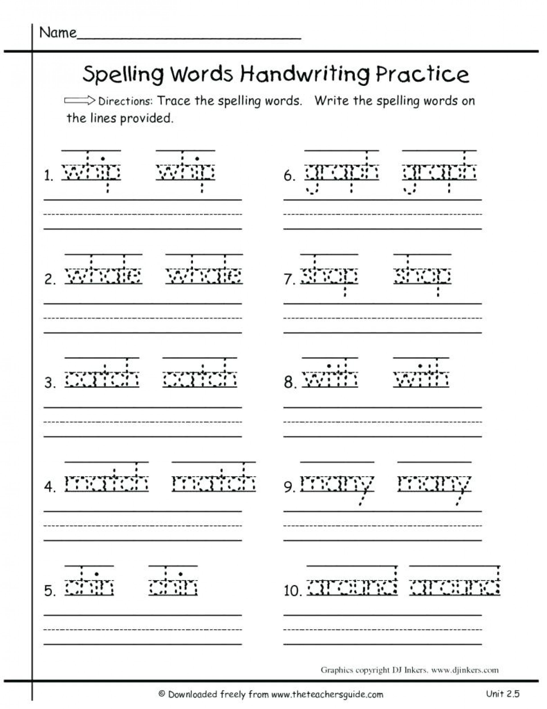 037 Blank Handwriting Worksheets For Kindergarten