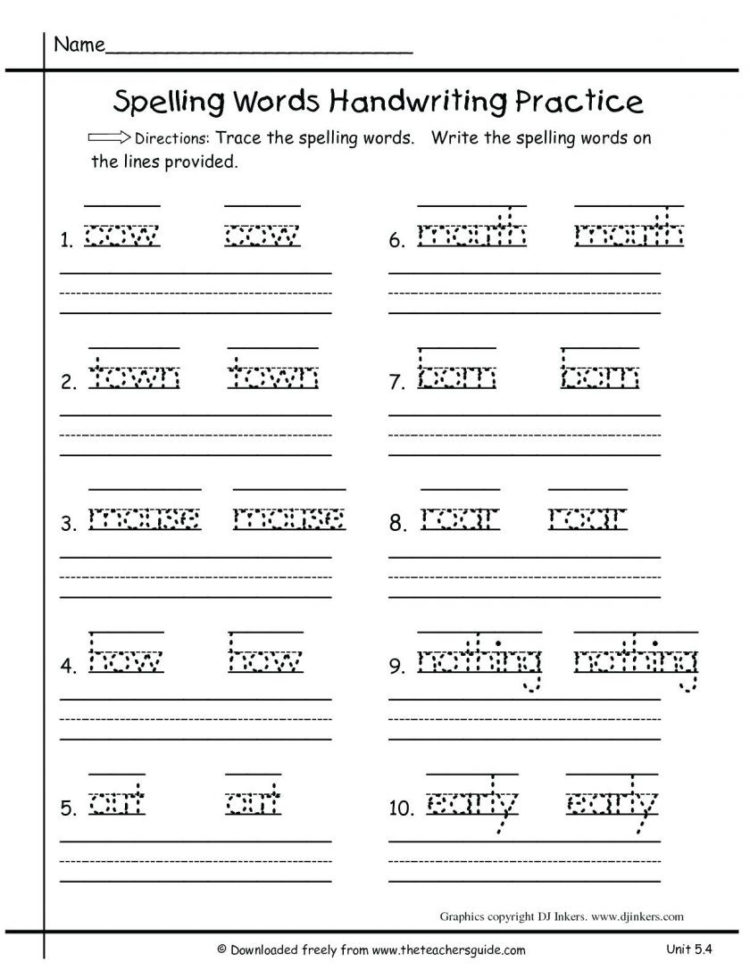 037 Blank Handwriting Worksheets For Kindergarten