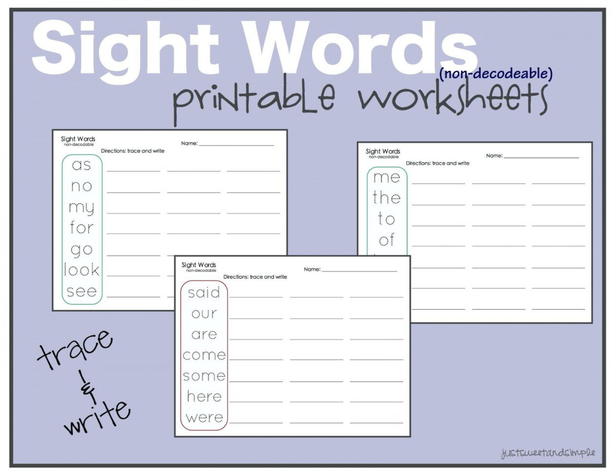 038 Printable Word Colorning Sheets Kindergarten Sight Words