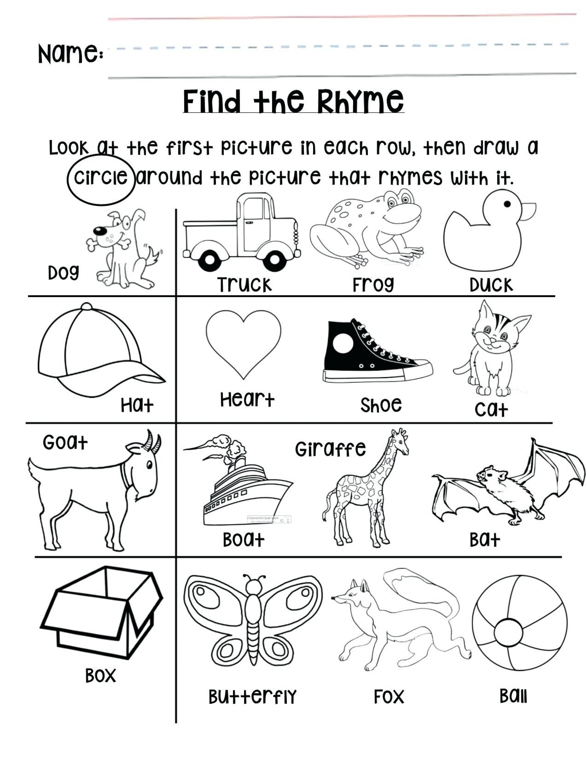 Rhyming Worksheets For Preschoolers db excel com