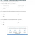 040 Spanish Questions Printable Shocking Question Words Word