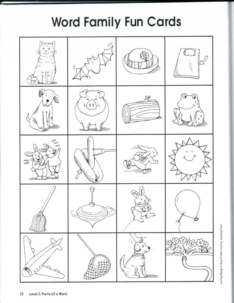 042 Word Familyrksheets Kindergartenrksheet Families Rhymingrkshes