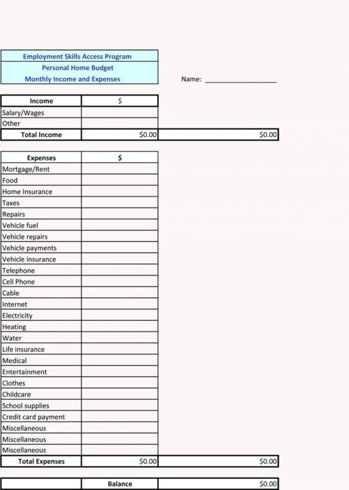 046 Monthly Household Budget Worksheet S Excel Easy