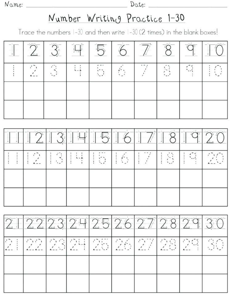 1 10 Tracing Worksheets – Eastbaypaperco