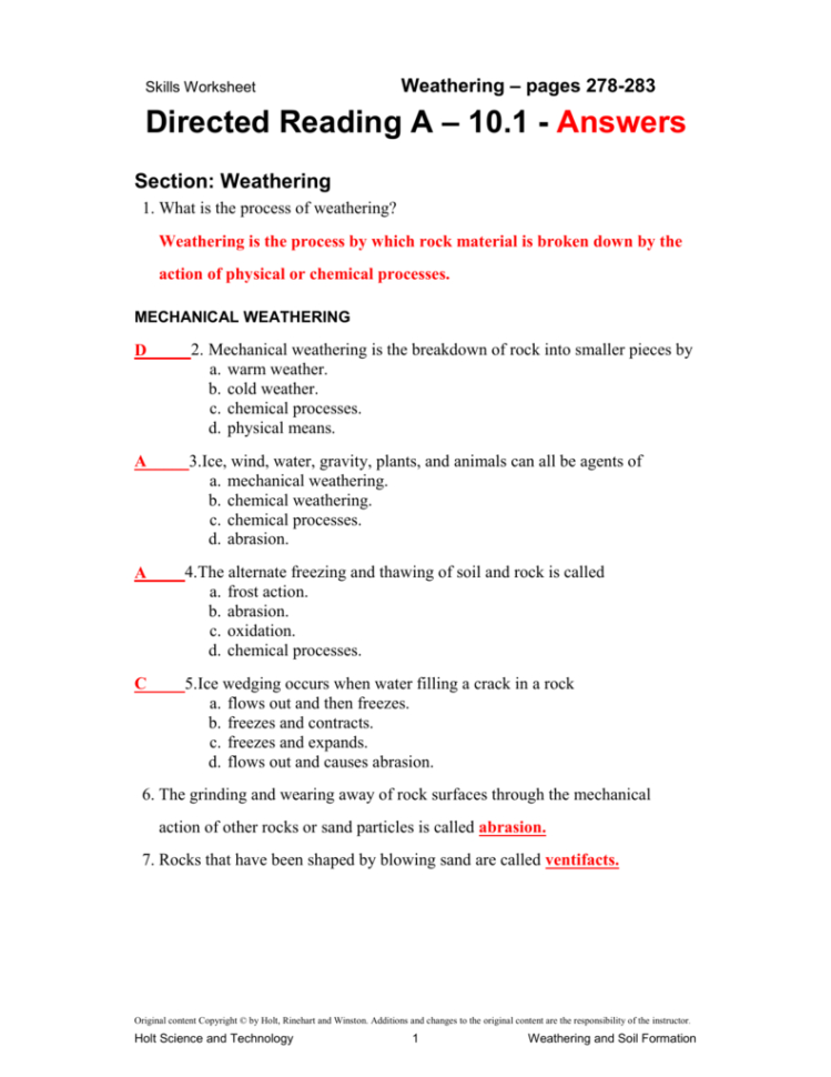 worksheet 4 questions for directed reading of speech