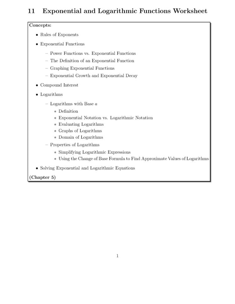 10 Exponential Worksheet Solution  Ma109 College Algebra