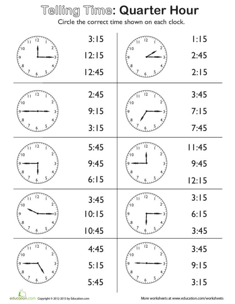 10 Time Worksheets  In Pdf