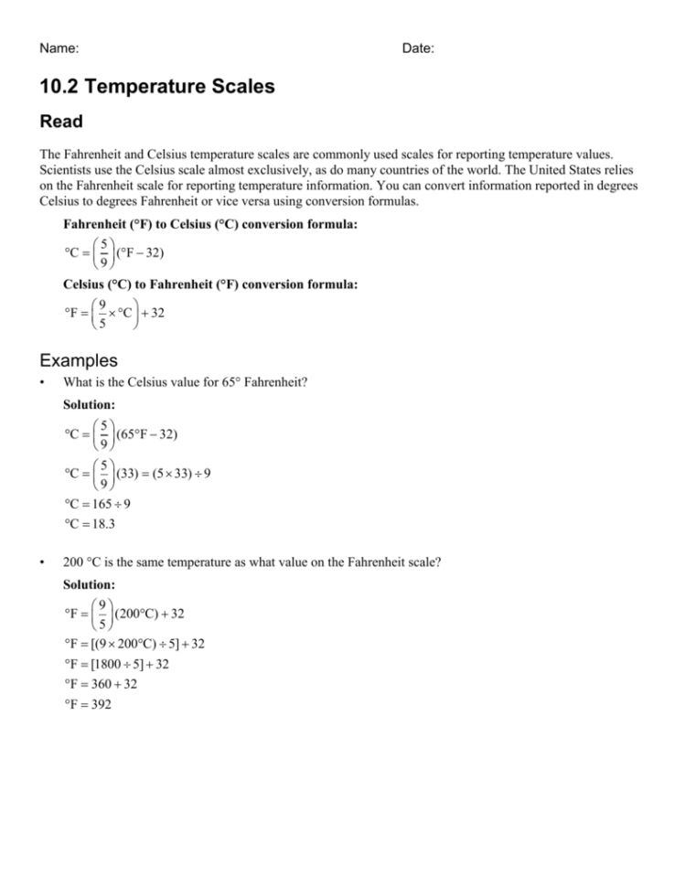 102Temperature Scales Fps3  Mater Academy Lakes High School
