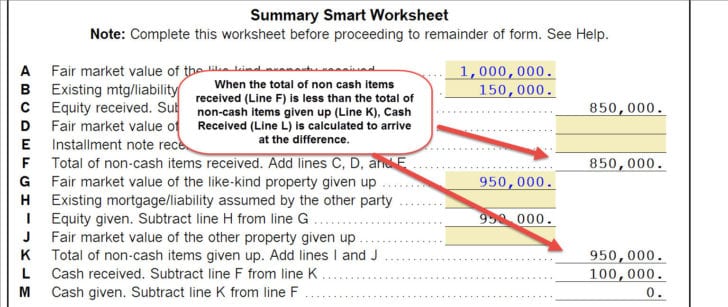 Like Kind Exchange Worksheet — Db