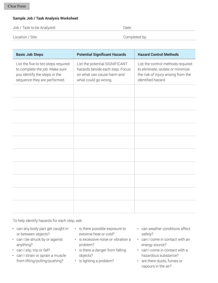 11 Job Task Analysis   Pdf Word