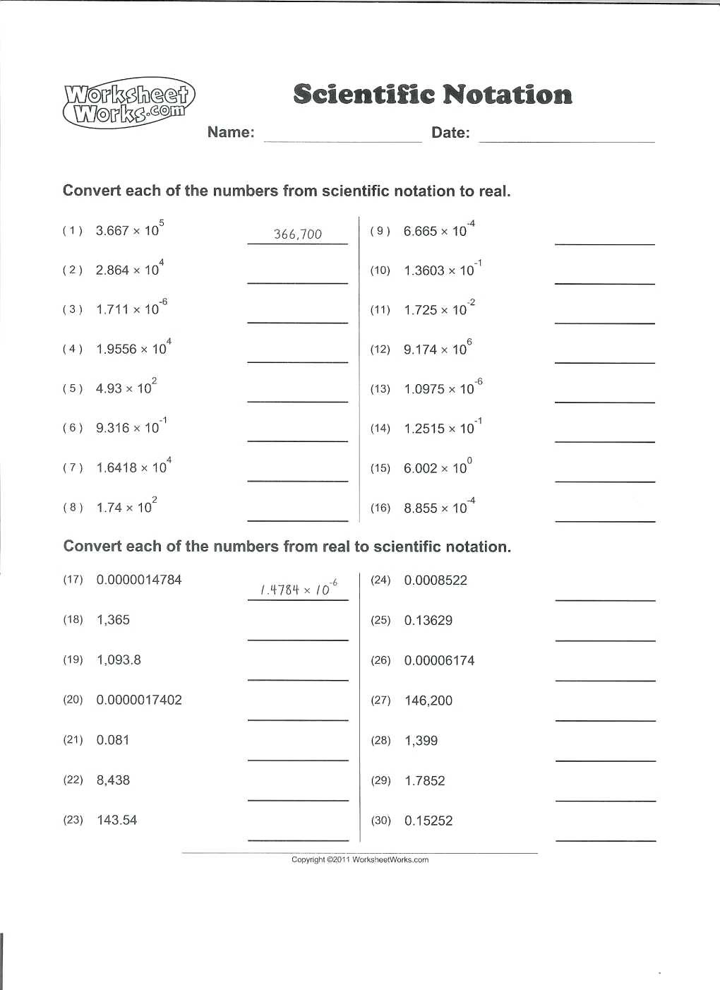 11 Scientific Notation Worksheet Chemistry  Paycheck Stubs