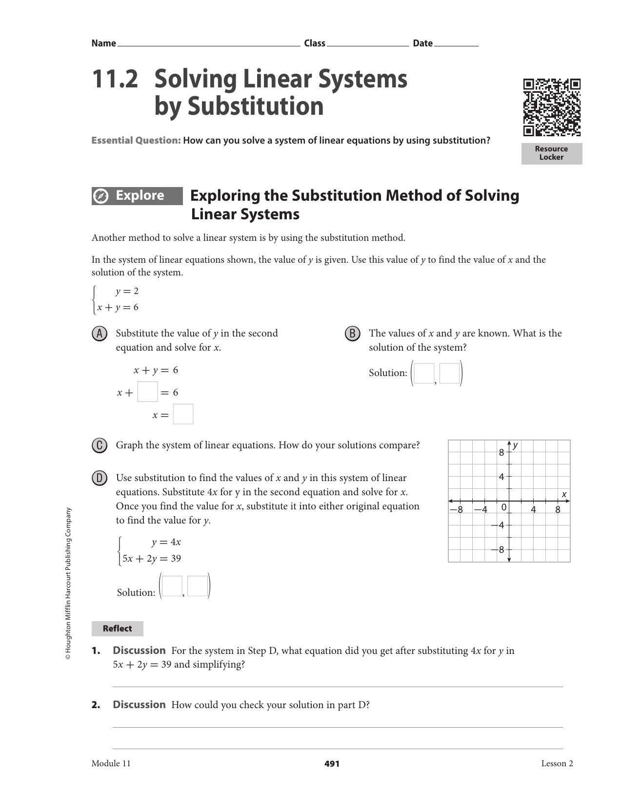 112 Solving Linear Systemssubstitution