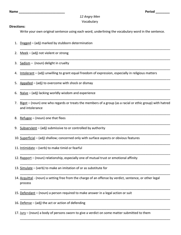 12 Angry Men Worksheet Answers — db-excel.com