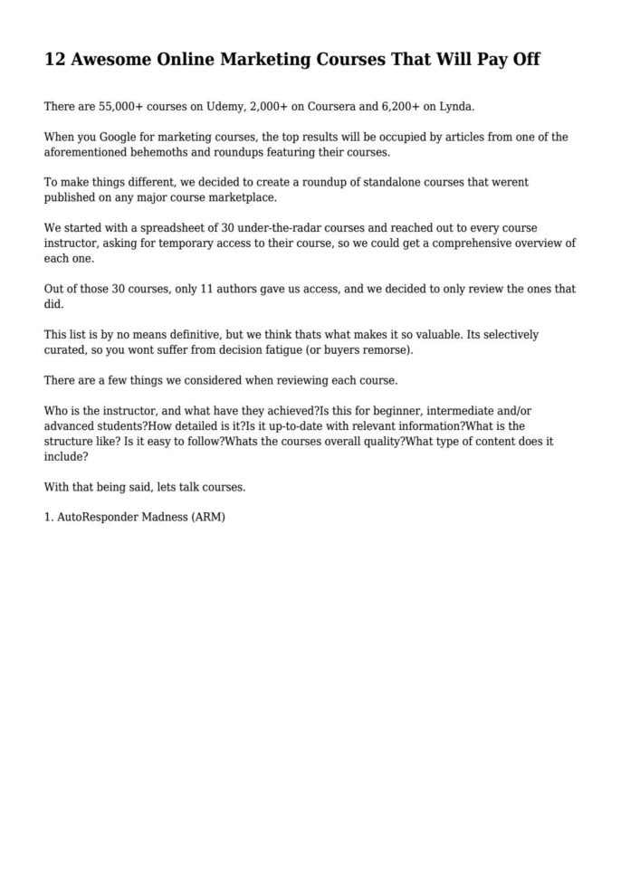 12 Awesome Online Marketing Courses That Will Pay Off