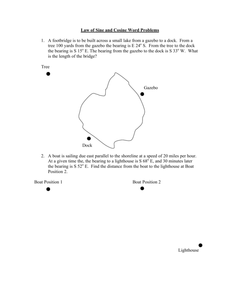 12 Law Of Sine And Cosine Word Problems