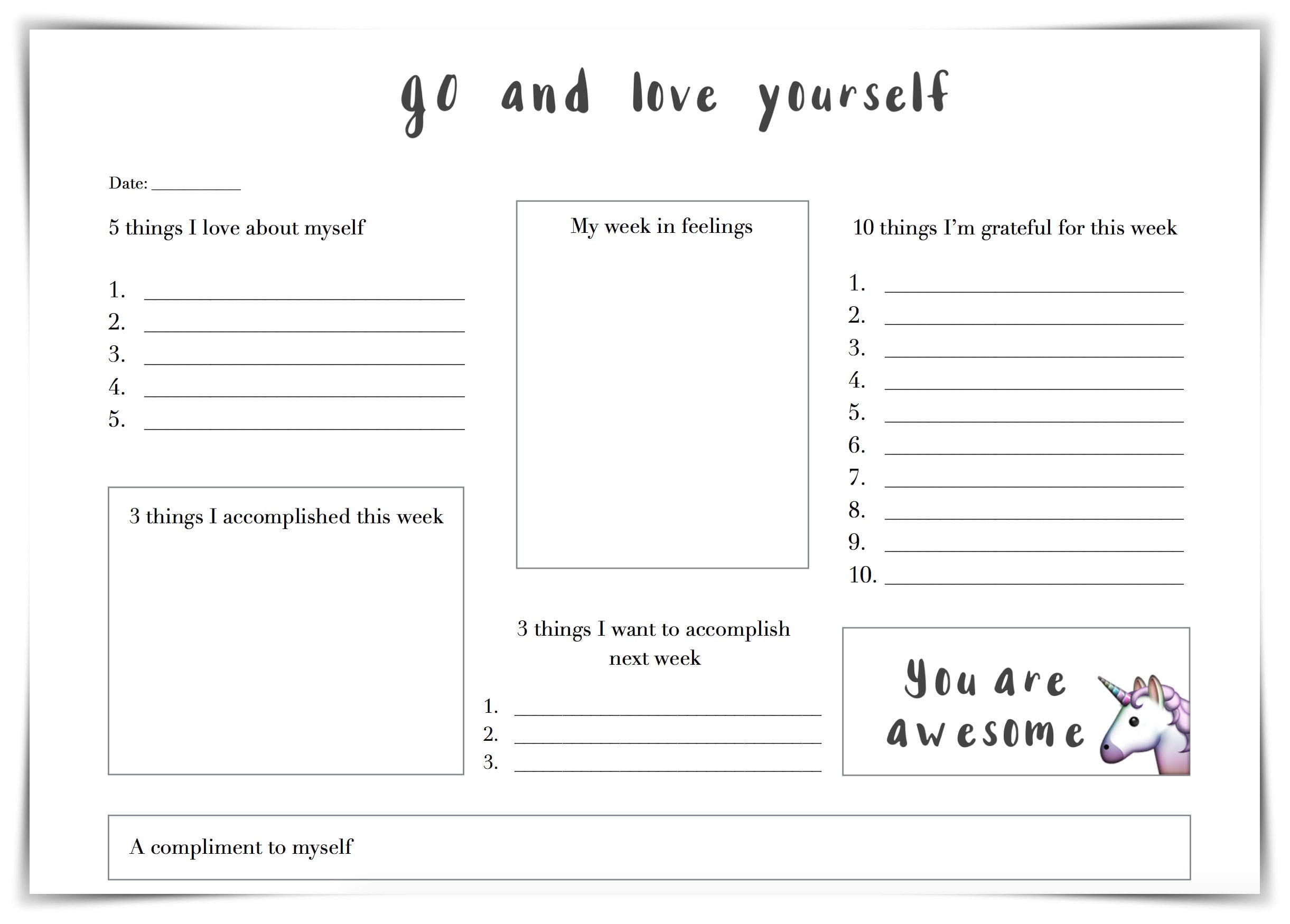 12 Tips How To Improve Self Love  Free Worksheet