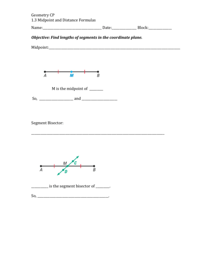 13 Midpoints And Distance Formula