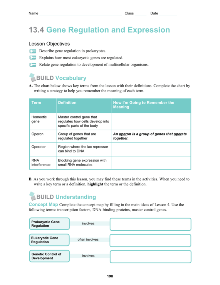 134 Gene Regulation And Expression