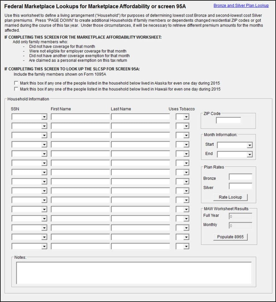 13563 The Marketplace Affordability Worksheet And Screen