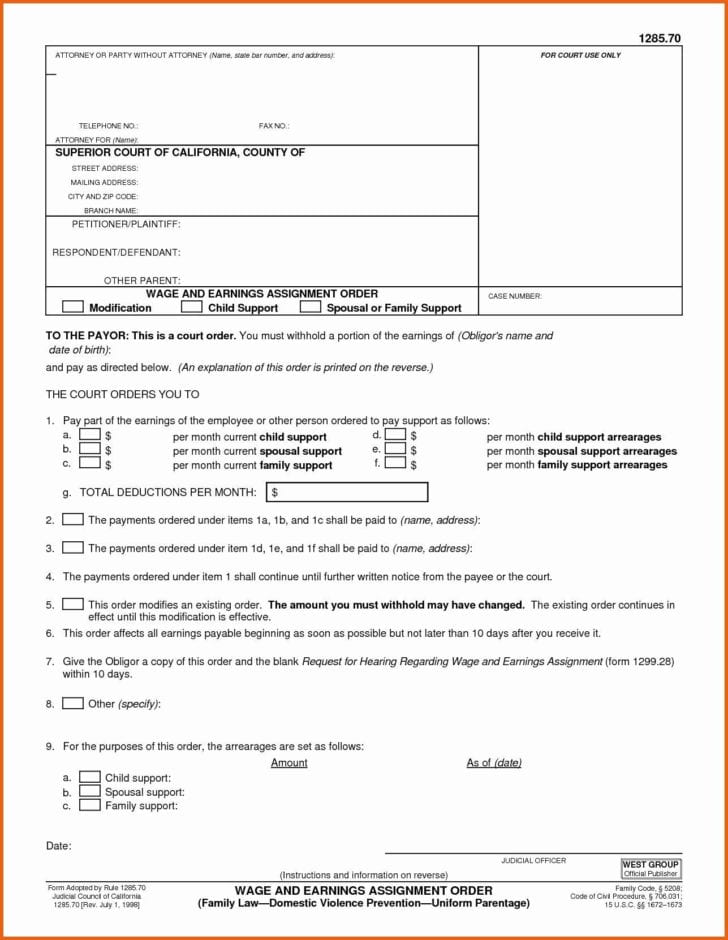 Florida Child Support Guidelines Worksheet Fillable