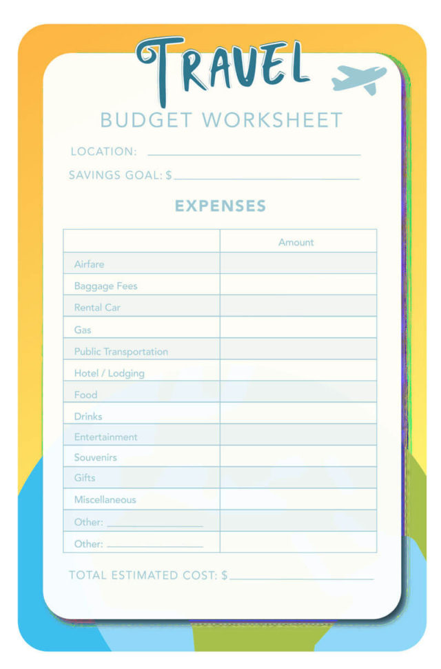 14 Travel Budget Worksheet S For Excel And Pdf
